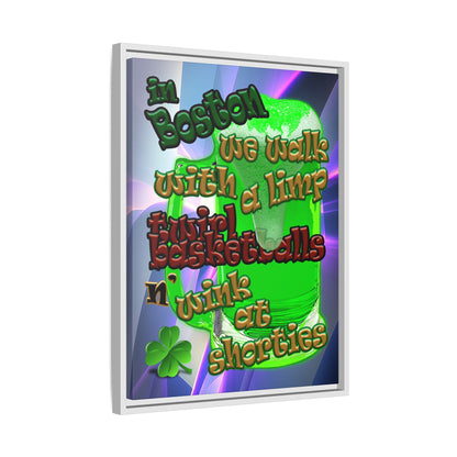 celtics logo - framed canvas art (grey-pink wave)