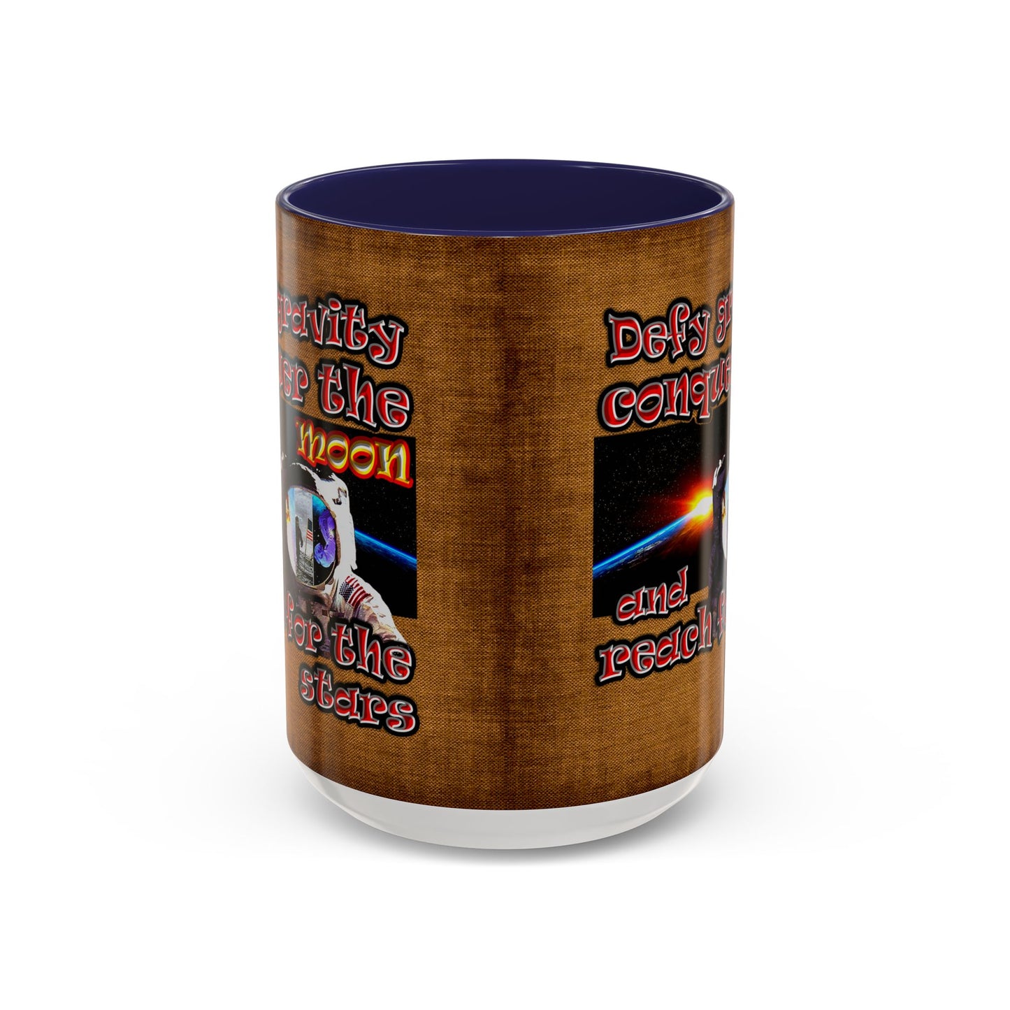defy conquer reach - Accent Mug (brown papyrus)
