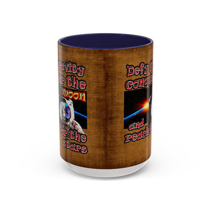 defy conquer reach - Accent Mug (brown papyrus)