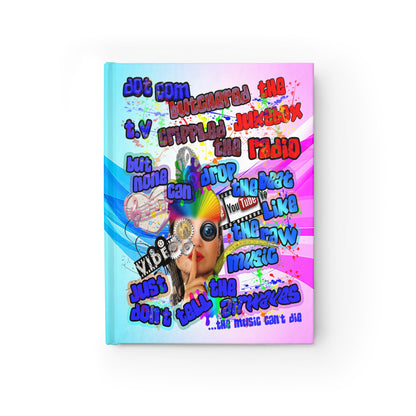 drop the beat - journal-lined (light blue-pink wave)