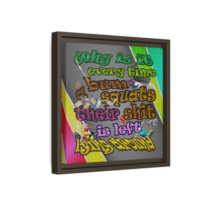 the bum's shit - framed canvas art (rainbow split)