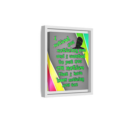 noticed you noticing - framed canvas art (rainbow split)
