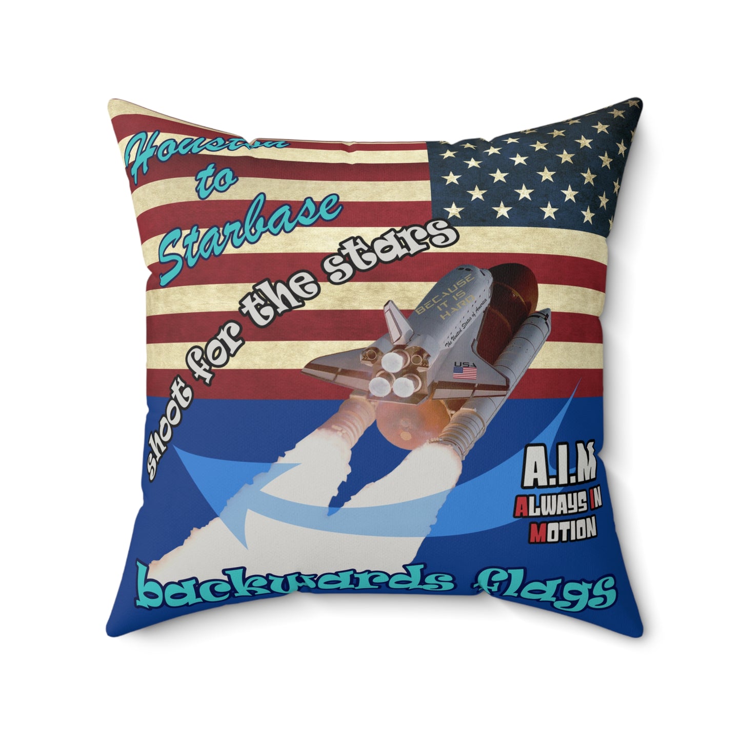 shoot for the stars - Faux Suede Square Pillow - (dark blue)