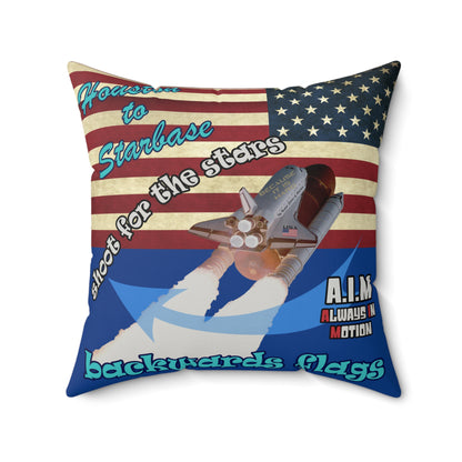 shoot for the stars - Faux Suede Square Pillow - (dark blue)