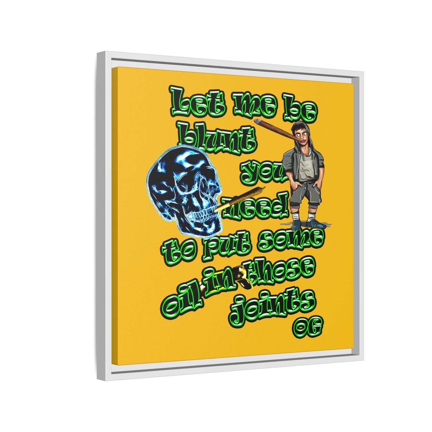 og - framed canvas art (yellow)
