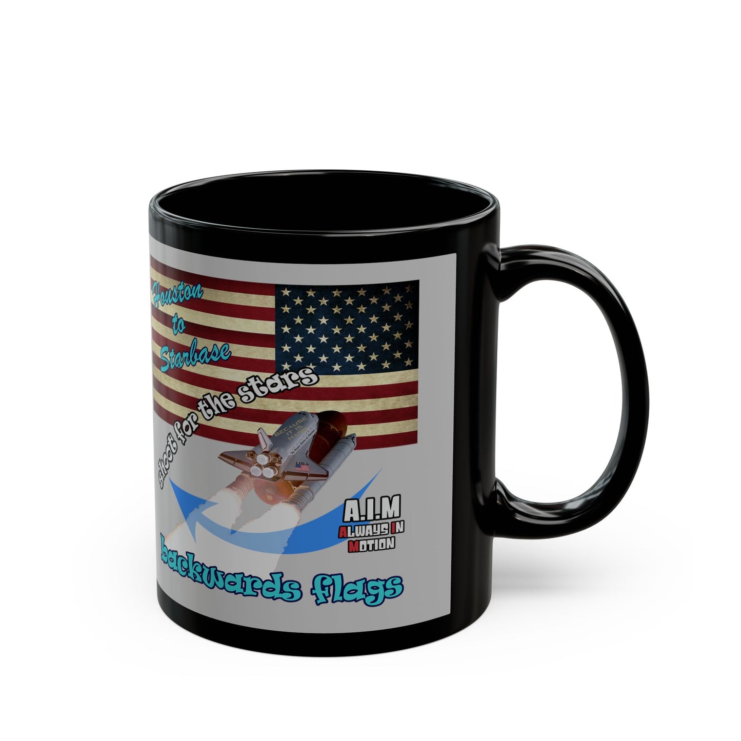shoot for the stars - Black Mug (light grey)