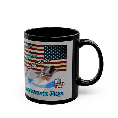 shoot for the stars - Black Mug (light grey)