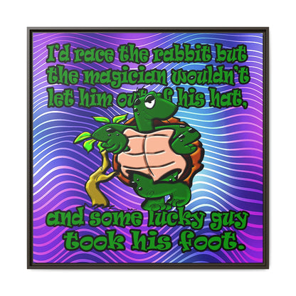 turtle race - framed canvas art (purple wave)