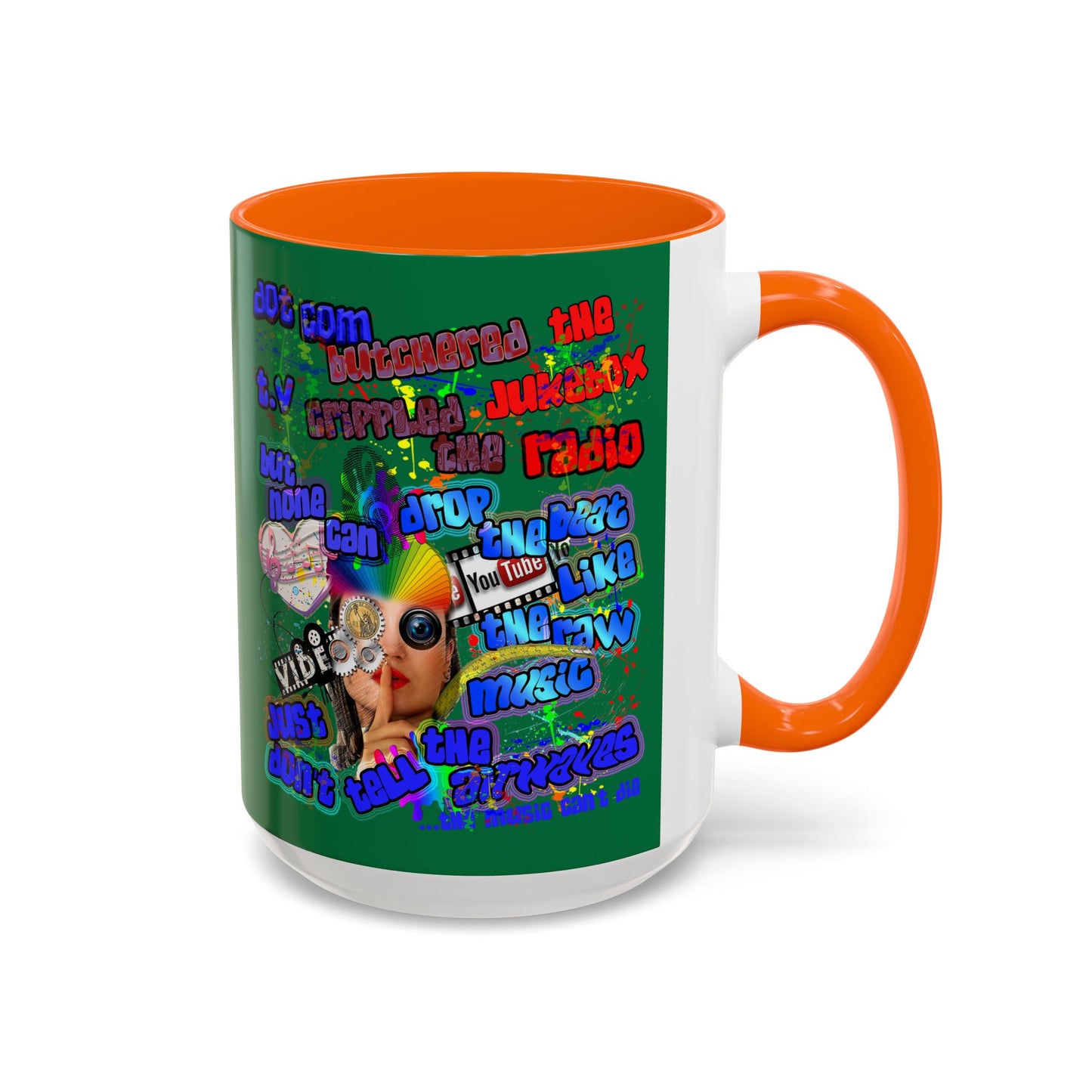 drop the beat - Accent Mug (dark green)