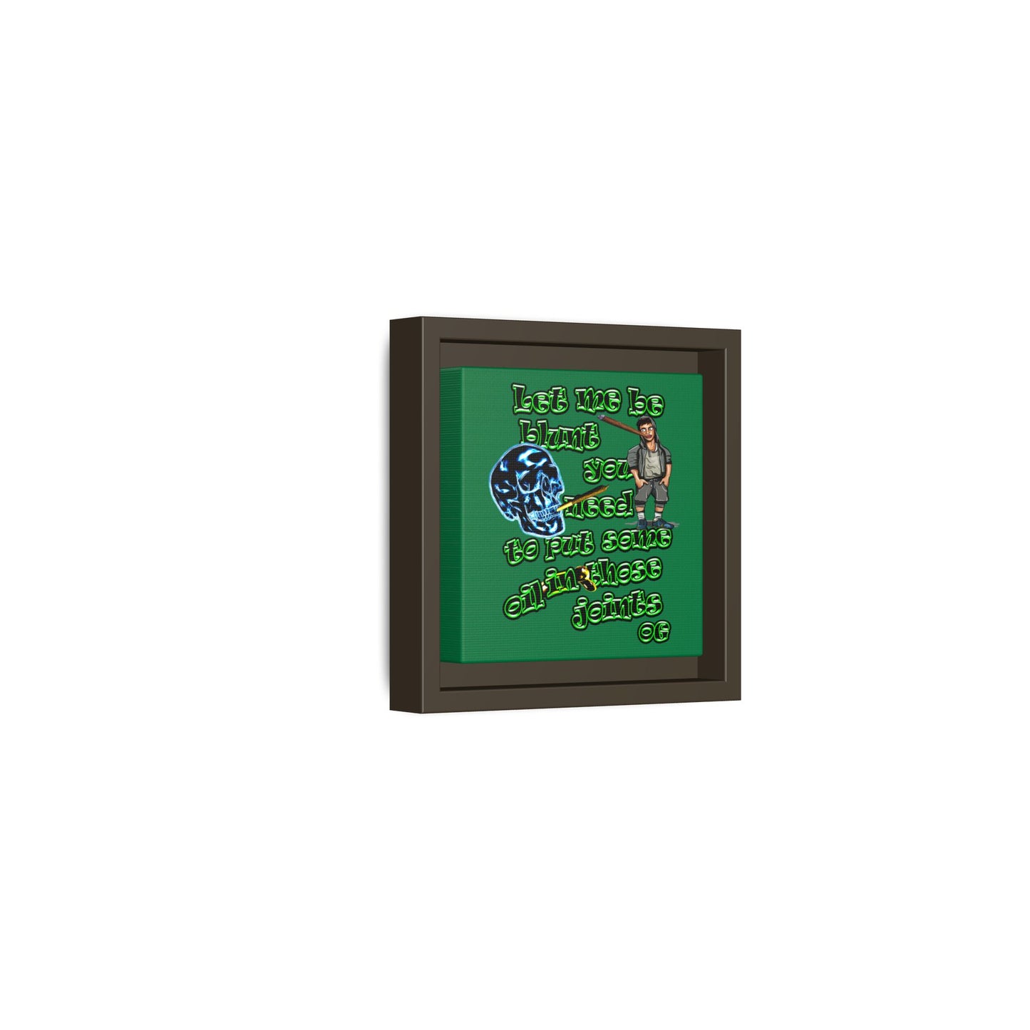 og - framed canvas art (dark green)