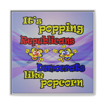 popping like popcorn - framed canvas art (light blue-pink wave)