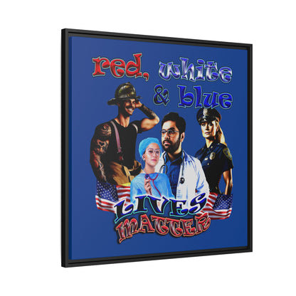 rw&b lives matter - framed canvas art (dark blue)