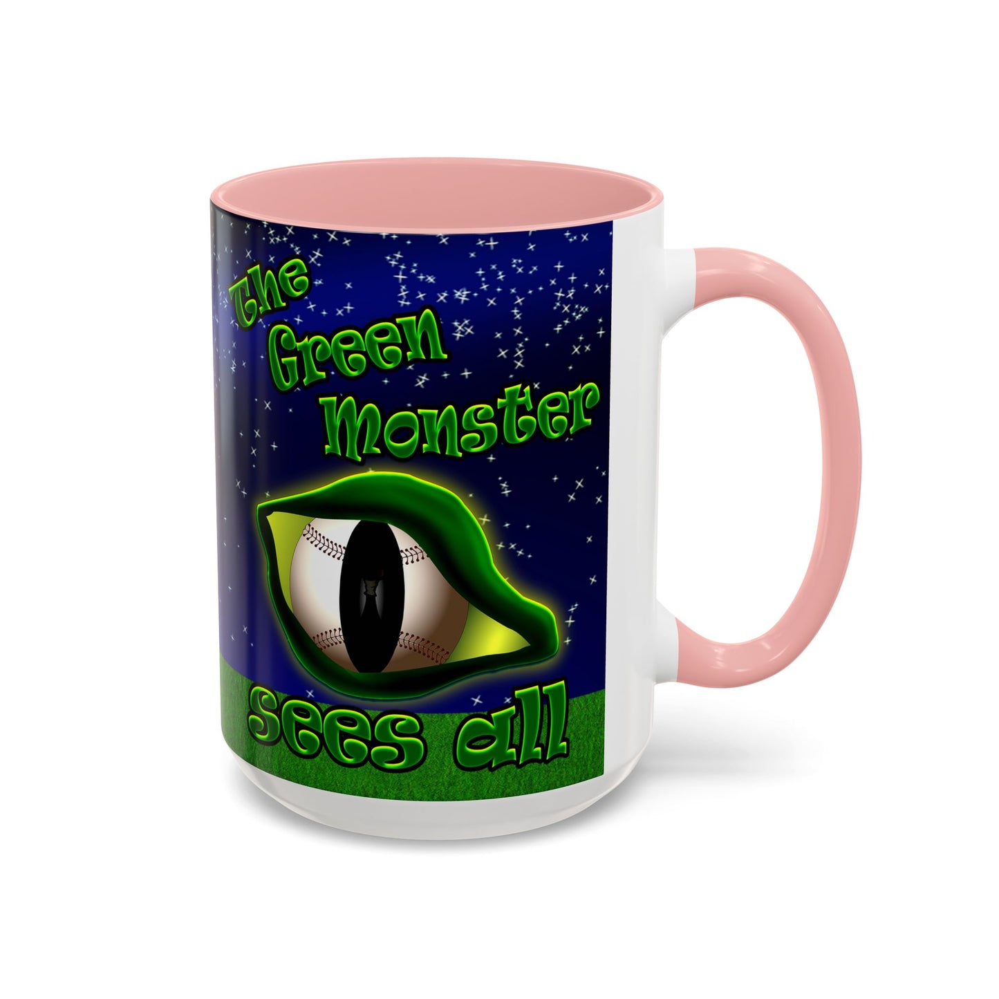 green monster - Accent Mug ('snoops' background)