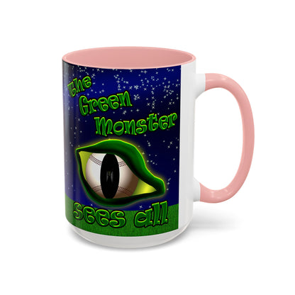 green monster - Accent Mug ('snoops' background)