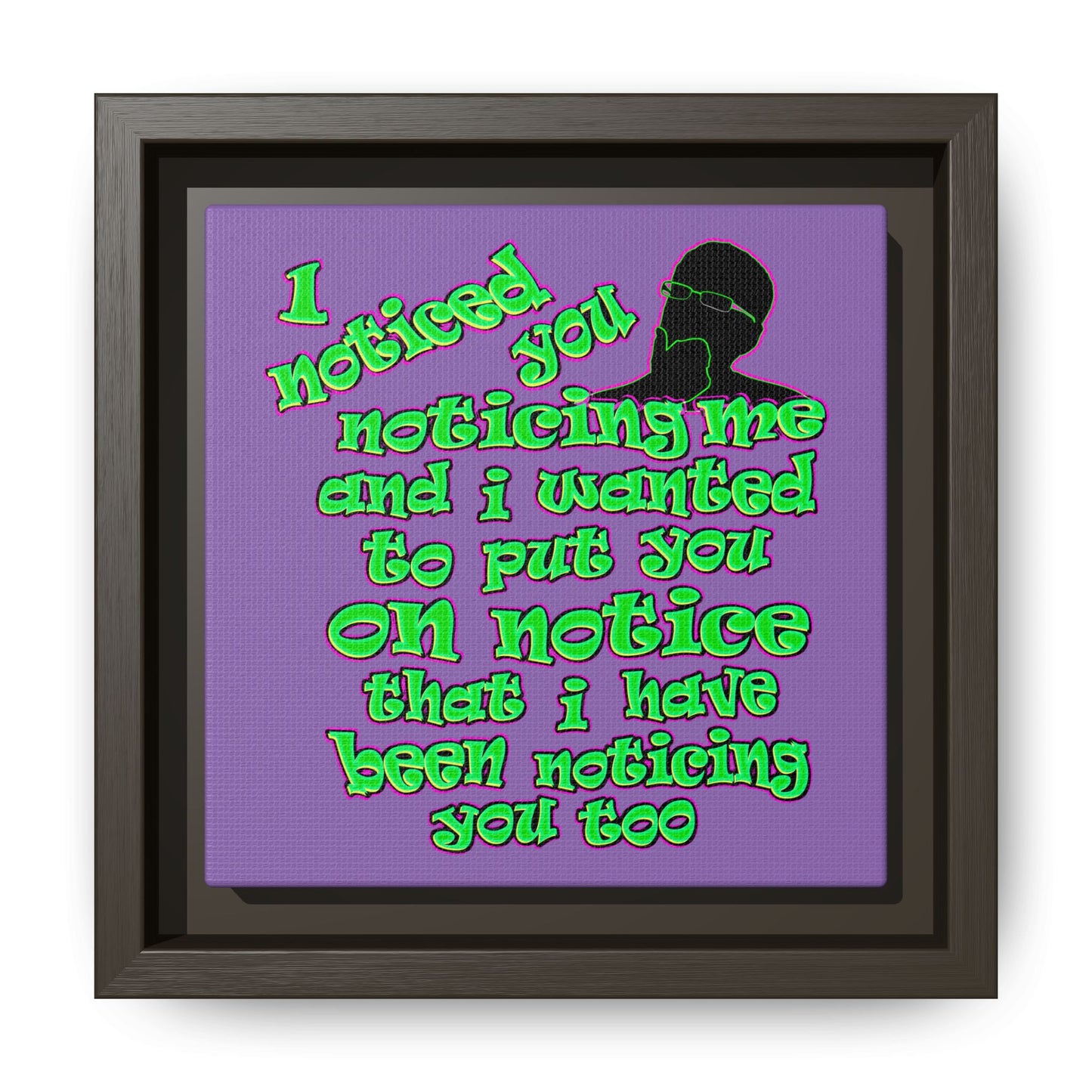 noticed you noticing - framed canvas art (light purple)