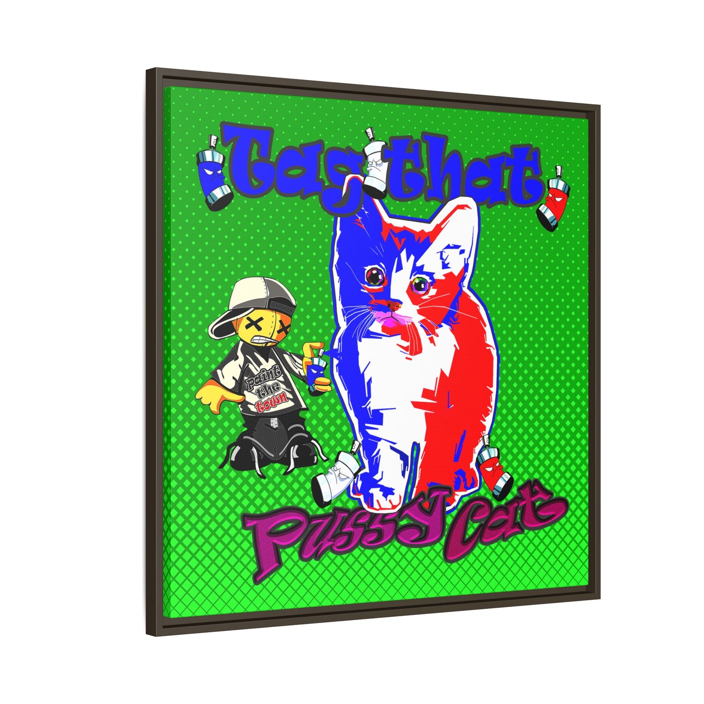 tag that - framed canvas art (logo green)