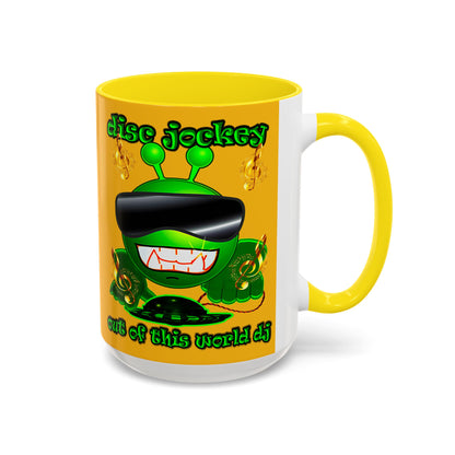 disc jockey - Accent Mug (yellow)