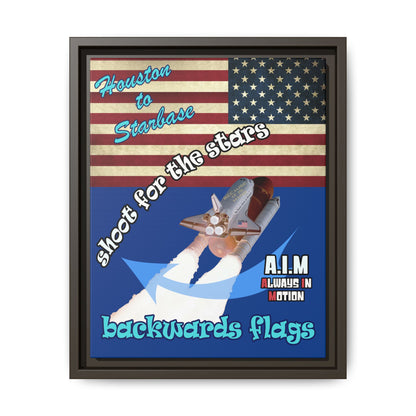 shoot for the stars - framed canvas art (dark blue)