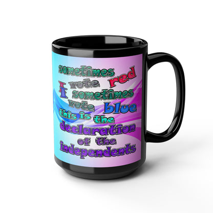 declaration of the independents - Black Mug (light blue-pink wave)