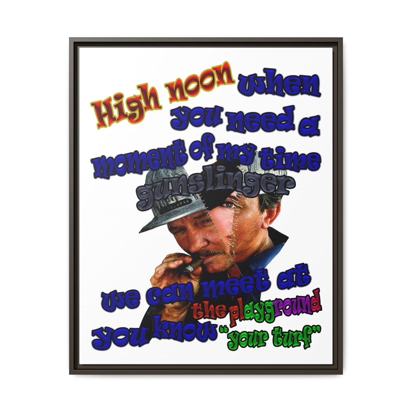 high noon - framed canvas art (white)