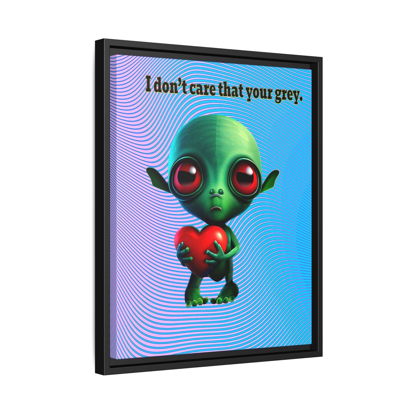 I don't care that your grey - framed canvas art (light blue-purple wave)
