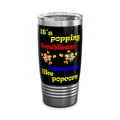 popping like popcorn - Ringneck Tumbler, 20oz (black)