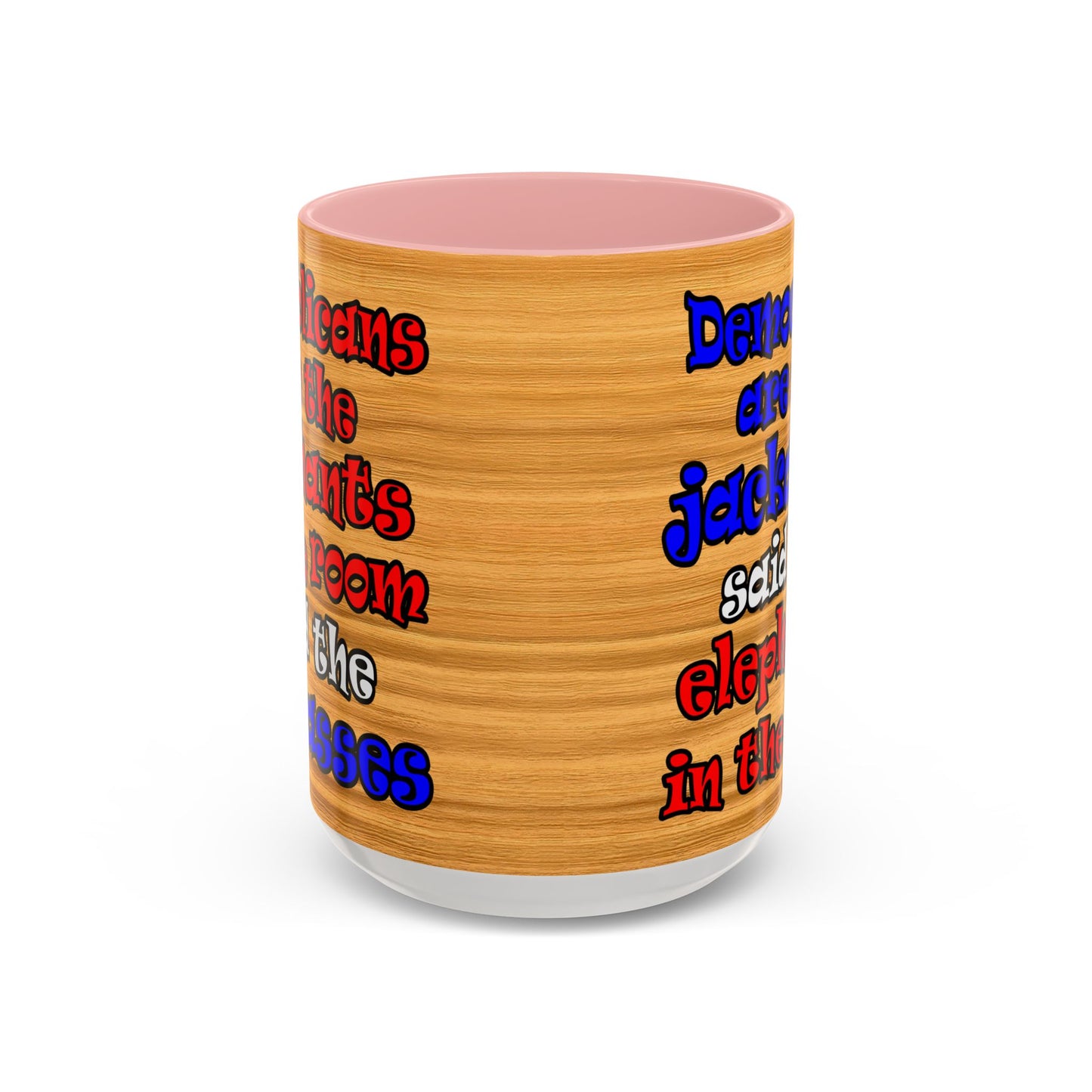 donkeys and elephants - Accent Mug (butterscotch wood finish)