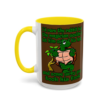 turtle race - Accent Mug (brown)