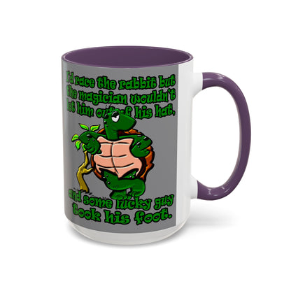 turtle race - Accent Mug (grey)