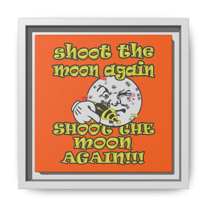 shoot the moon again - framed canvas art (orange)