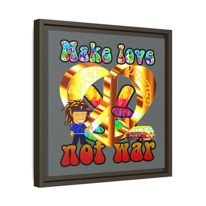 love peace - framed canvas art (dark grey)
