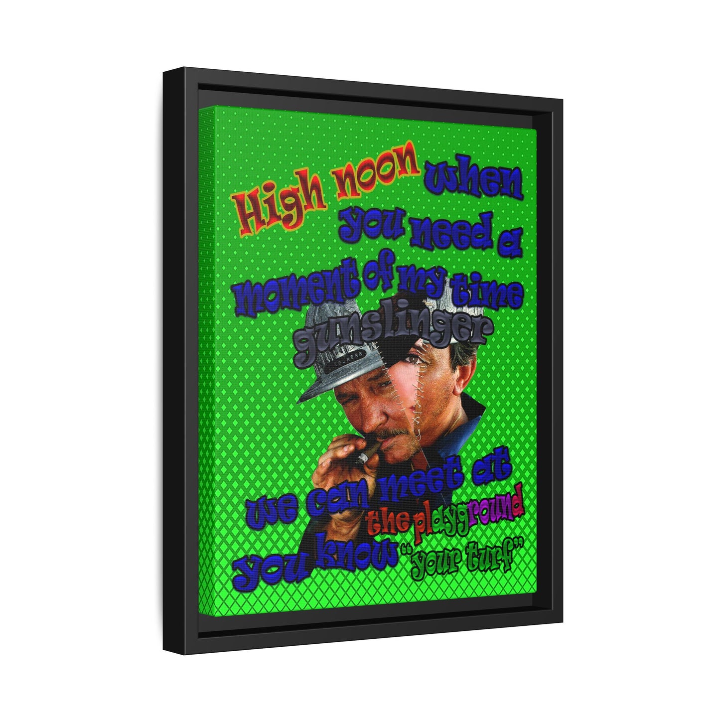 high noon - framed canvas art (logo green)