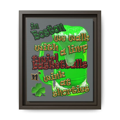 celtics logo - framed canvas art (dark grey)