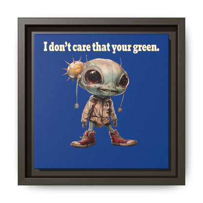 I don't care that your green - framed canvas art (dark blue)