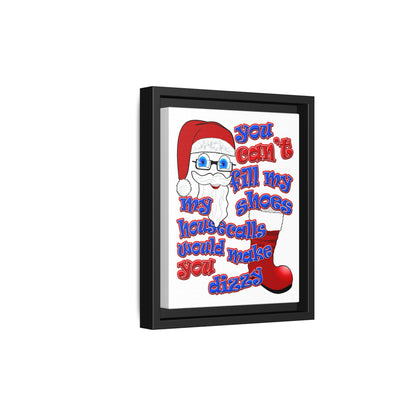 santa's shoes - framed canvas art (white)