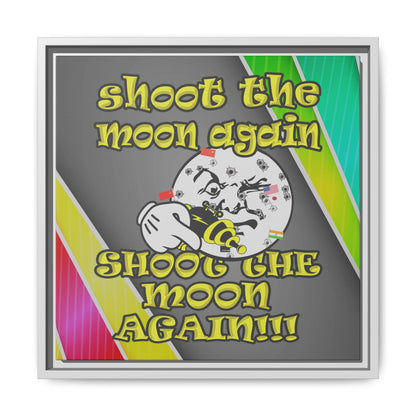 shoot the moon again - framed canvas art (rainbow split)