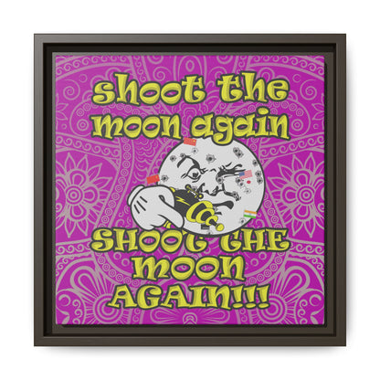 shoot the moon again - framed canvas art (pink swirl)