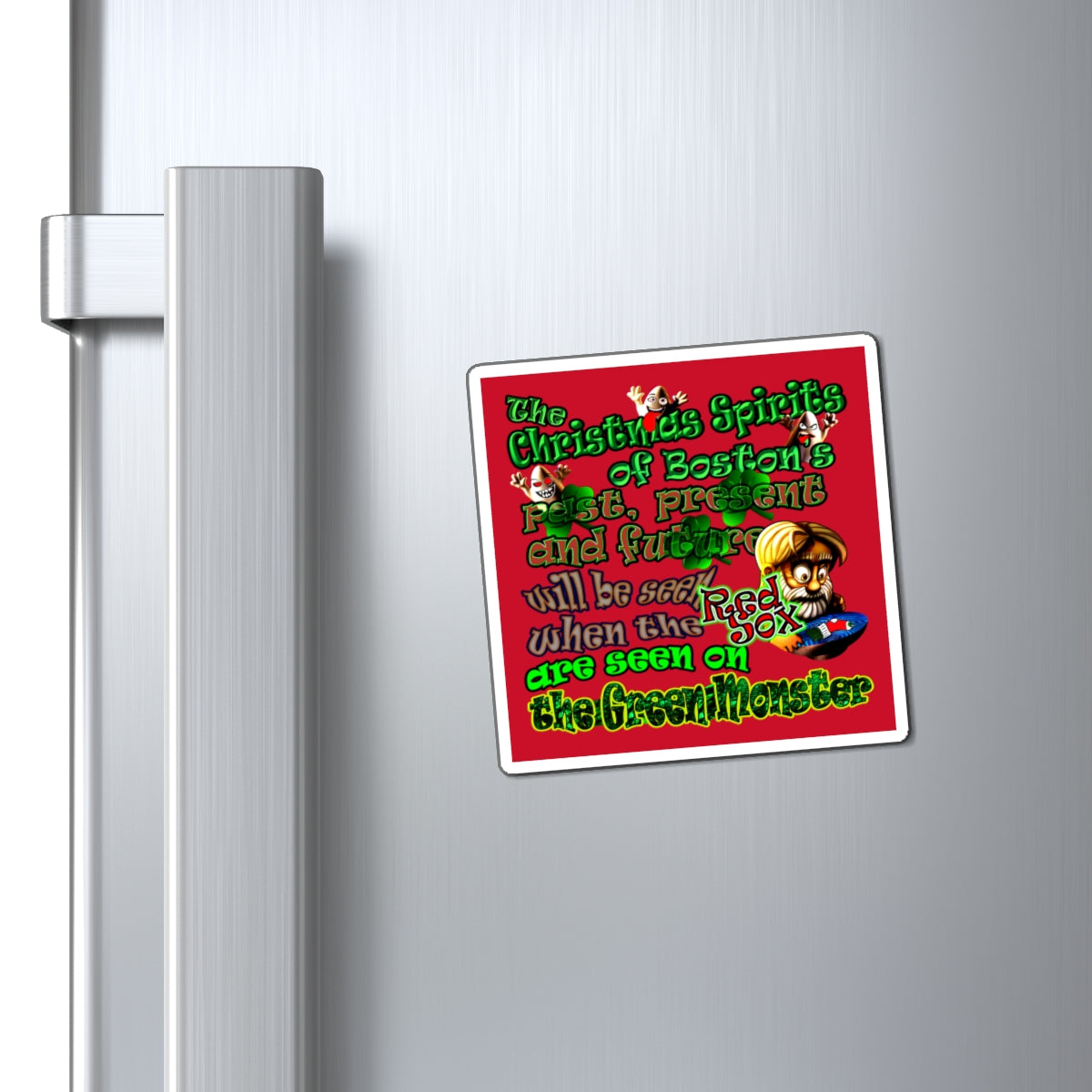 christmas spirits of boston - Magnets - (dark red)