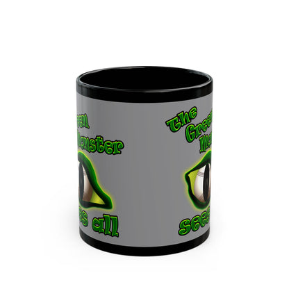 green monster - Black Mug (grey)