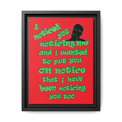 noticed you noticing - framed canvas art (red)