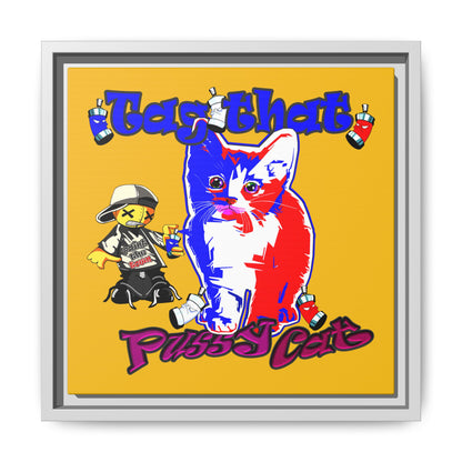 tag that - framed canvas art (yellow)