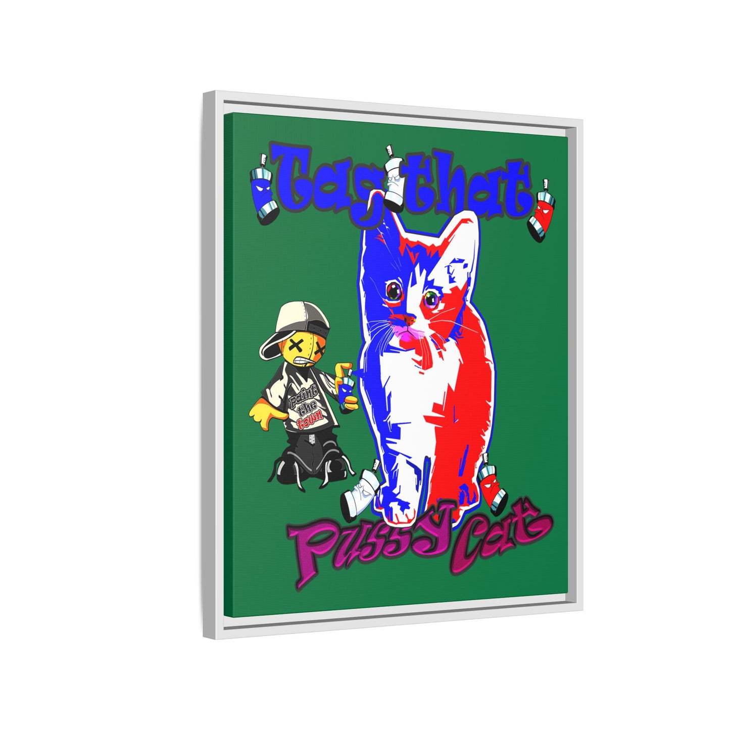 tag that - framed canvas art (dark green)