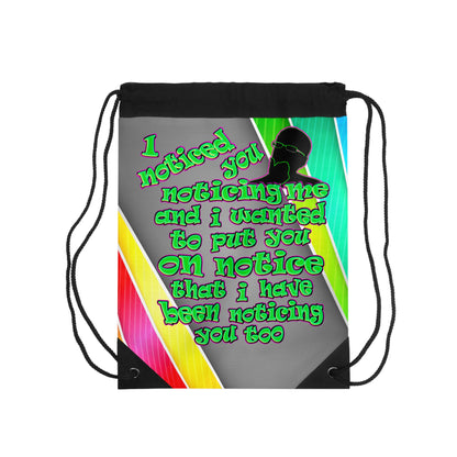noticed you noticing - Drawstring Bag (rainbow split)