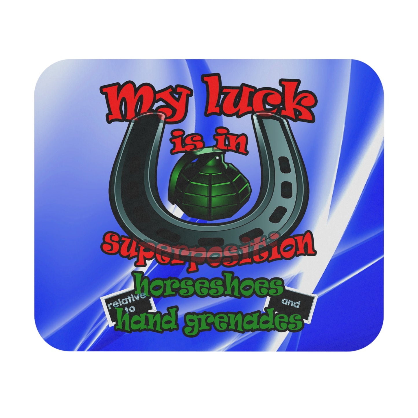 my luck - Mouse Pad (Rectangle) (blue-white wave)