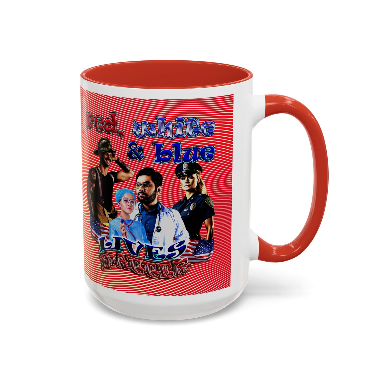 rw&b lives matter - Accent Mug (yellow-orange wave)