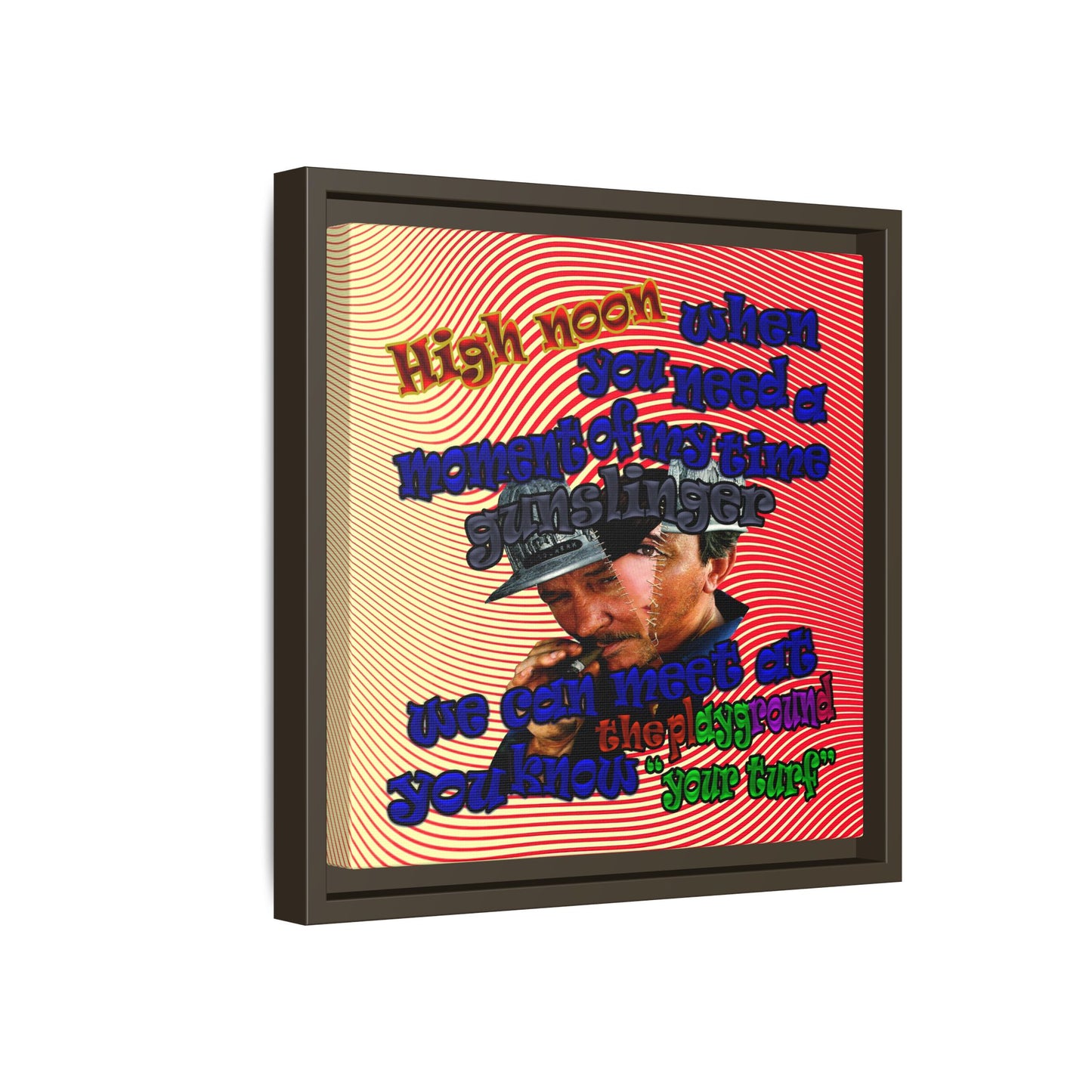 high noon - framed canvas art (yellow-orange wave)