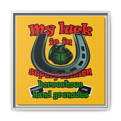 my luck - framed canvas art (yellow)