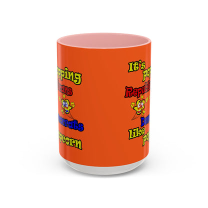 popping like popcorn - Accent Mug (orange)