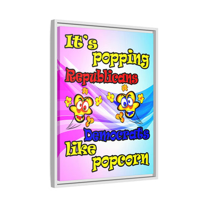 popping like popcorn - framed canvas art (light blue-pink wave)