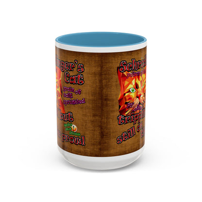 schrodinger's cat - Accent Mug (brown papyrus)